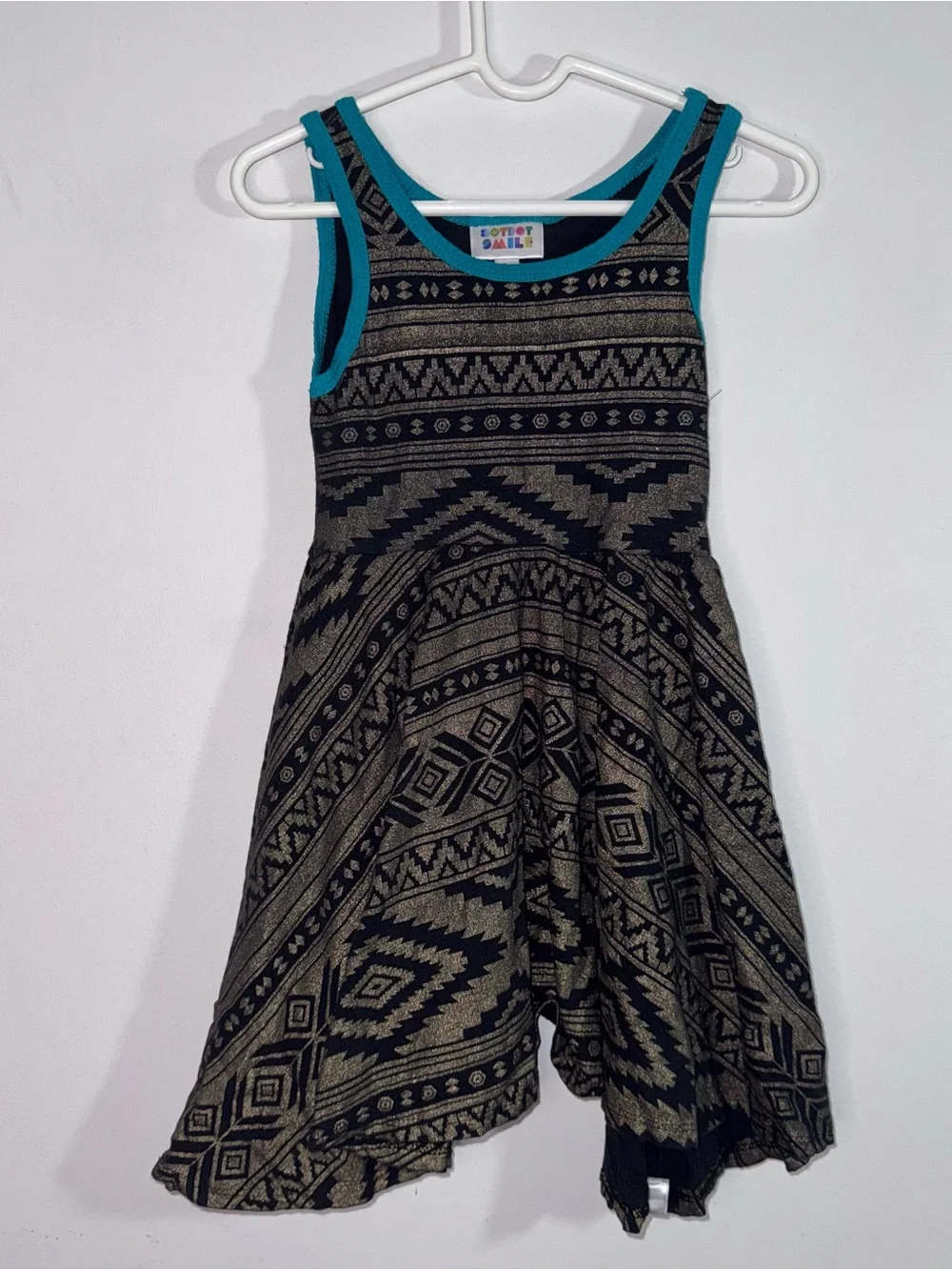 Dot Dot Smile Girls Size 2 Black Gold Aztec Print Sleeveless Twirl Dress